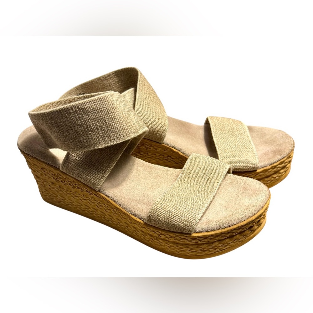 CHARLESTON SHOE CO. Beige Wedge Sandals - Picture 4 of 11